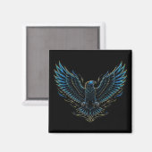 Aimant aigle néon Cyberpunk (Recto/Verso)