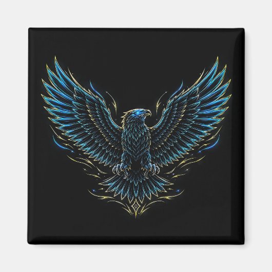 Aimant aigle néon Cyberpunk (Devant)