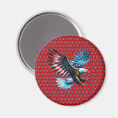 Aimant Aigle Patriotique Américain Rouge Blanc Bleu (Recto/Verso)