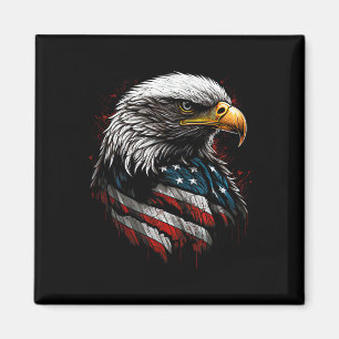 Aimant Aigle Patriotique Drapeau Américain États-Unis 4 J