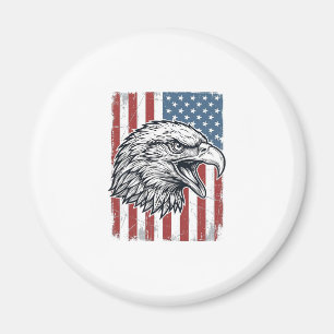 Aimant Aigle Patriotique Drapeau Américain Gravure Vintag
