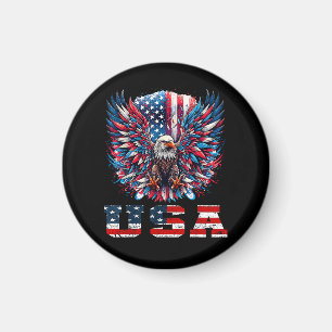 Aimant Aigle Patriotique Drapeau USA