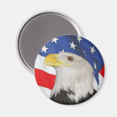 Aimant Aigle patriotique et drapeau américain (Recto/Verso)