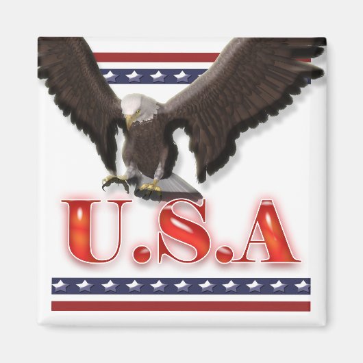Aimant Aigle patriotique USA étoiles rayures (Devant)