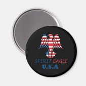 Aimant aigle spirituel drapeau USA (Recto/Verso)