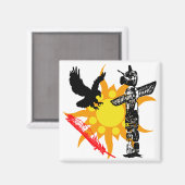 Aimant Aigle, Totem d'aigle et conception de la plume (Recto/Verso)