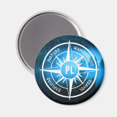 Aimant Aiguille de compas monogramme brouillard dans la f (Recto/Verso)