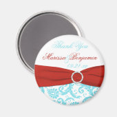 Aimant Aiguille de mariage blanc et rouge (Recto/Verso)