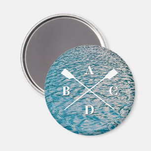 Aimant Aiguilles croisées monogramme initiales eau