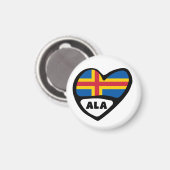 Aimant AILE DU NEZ de coeur de drapeau de code du pays (Recto/Verso)