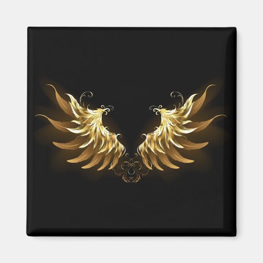 Aimant Ailes d'Ange d'or sur arrière - plan noir (Devant)