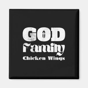 Aimant Ailes de poulet Dieu Famille Chrétien Jésus Croire