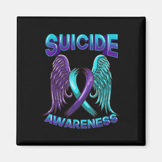 Aimant Ailes de sensibilisation au suicide et le suicide  (Devant)