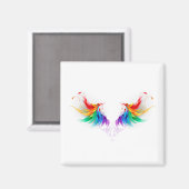 Aimant Ailes fluffy arc-en-ciel (Recto/Verso)