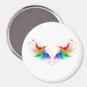 Aimant Ailes fluffy arc-en-ciel (Recto/Verso)