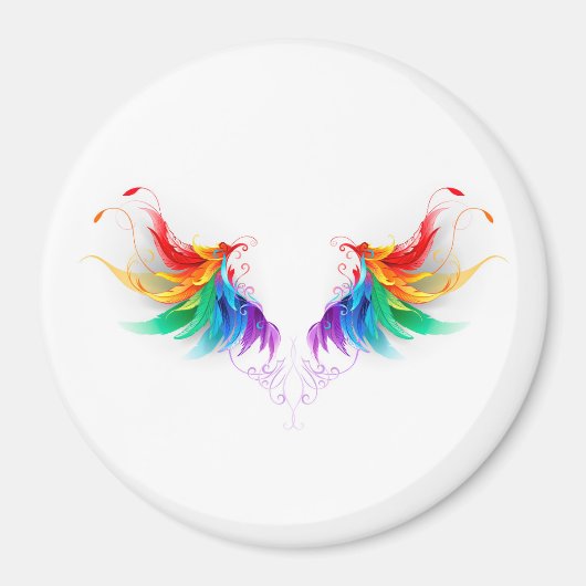 Aimant Ailes fluffy arc-en-ciel (Devant)