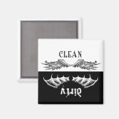 Aimant Ailes propres et sales Lave-vaisselle magnétique (Recto/Verso)