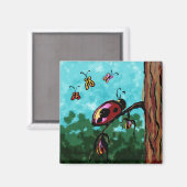 Aimant Aimant, Tableau de coccinelle sur une branche (Recto/Verso)