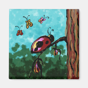 Aimant Aimant, Tableau de coccinelle sur une branche
