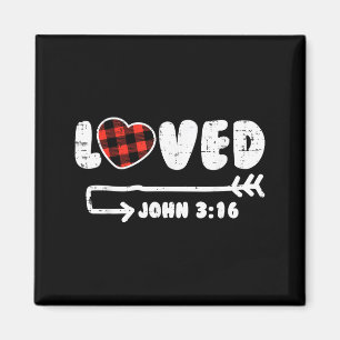 Aimant Aimé Jean 3_16 Cœur Saint-Valentin Bible Christi