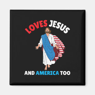 Aimant Aime Jésus et l'Amérique aussi le 4 juillet jour C