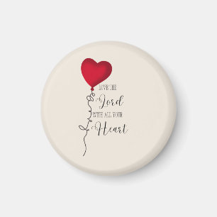Aimant Aime le Seigneur & Ballon en forme de cœur