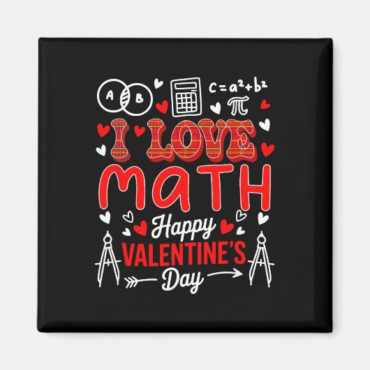 Aimant Aime les maths Joyeuse Saint-Valentin Prof de math (Devant)
