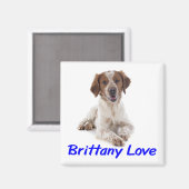 Aimant Aimer chiot Brittany Spaniel (Recto/Verso)