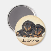 Aimant Aimer Dachshund Chien Chien Chien Chien Chien Aima (Recto/Verso)