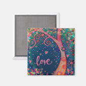 Aimant Aimer Joli arbre Bleu Inspirivity Florale (Recto/Verso)
