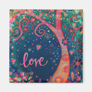 Aimant Aimer Joli arbre Bleu Inspirivity Florale