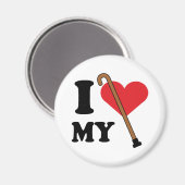 Aimant Aimer la canne (Recto/Verso)