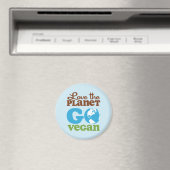 Aimant Aimer la planète Go Vegan (In Situ (Lave-vaisselle))