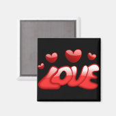 Aimant Aimer les coeurs rouges (Recto/Verso)