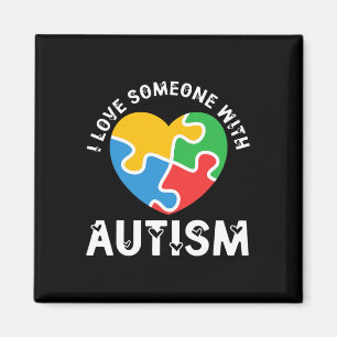 Aimant Aimer Quelqu'Un Avec Autisme Puzzle Coeur Autistiq
