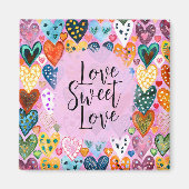 Aimant Aimer Sweet Aimer Valentines Jour Coeurs Bright Co (Devant)