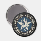 Aimant Air Force - Breathe freedom, serve with pride. (Recto/Verso)