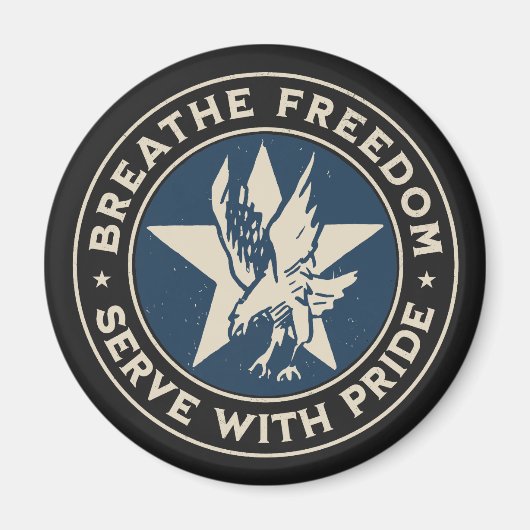 Aimant Air Force - Breathe freedom, serve with pride. (Devant)