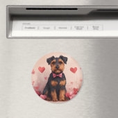 Aimant Airedale avec des Roses - Saint-Valentin (In Situ (Lave-vaisselle))