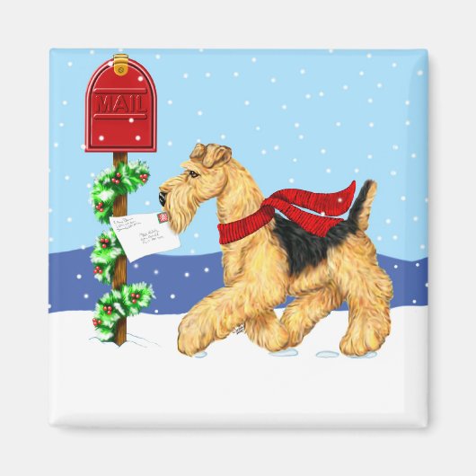 Aimant Airedale Christmas Dale Mail (Devant)