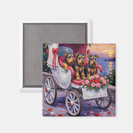 Aimant Airedale Dog Valentine's Day  (Recto/Verso)