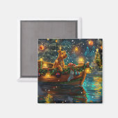 Aimant Airedale Noël Festival Voyage (Recto/Verso)