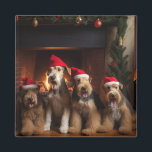 Aimant Airedale près de la cheminée Noël<br><div class="desc">Une scène enchanteresse capte l'essence de l'esprit de fête et de douceur tandis que des compagnons furieux ornés de casquettes du Père Noël se rassemblent autour d'une cheminée crépitant. La chaleur qui émane du foyer crée une atmosphère douce pour ces adorables canines, tandis que des bas festifs pendent dans l'arrière...</div>