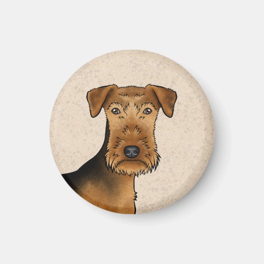 Aimant Airedale Terrier Dog Bingley Terrier Chien Head (Devant)