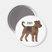 Aimant Airedale terrier dog cartoon (Recto/Verso)