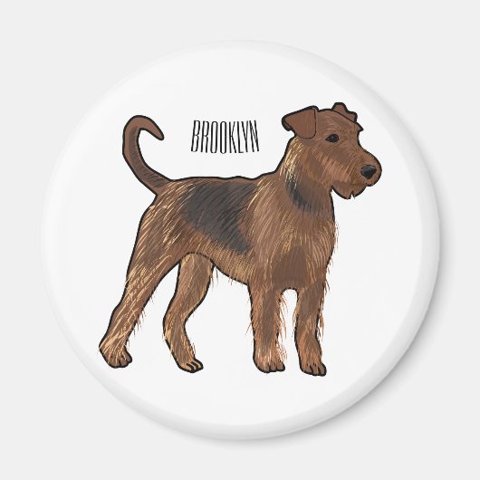 Aimant Airedale terrier dog cartoon (Devant)
