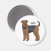 Aimant Airedale terrier dog cartoon (Recto/Verso)