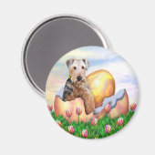 Aimant Airedale Terrier Easter Surprise (Recto/Verso)