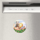 Aimant Airedale Terrier Easter Surprise (In Situ (Lave-vaisselle))