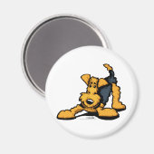 Aimant Airedale Terrier en jeu (Recto/Verso)